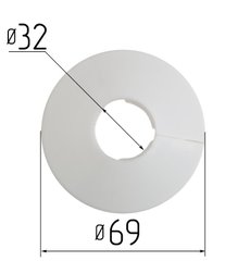 Декоративный обвод для труб ⌀32 мм., белый, 32 мм.