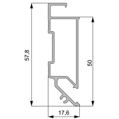 Алюминиевый профиль Alteza "RESPECT-ST", длина 2 метра (белый), 2 метра, 50 мм.