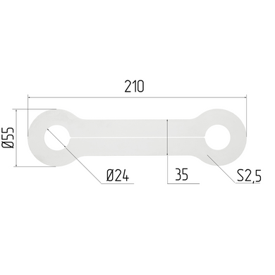 Пластина для обвода труб Ø22 мм., L=210 мм., прозрачная, 22 мм.