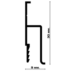 Алюмінієвий профіль h-подібний (АШКА) стіновий, 160 грам/метр, довжина 2.5 метри, перфорований, 2,5 метри