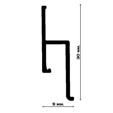 Алюмінієвий профіль h-подібний безвставочний стіновий, довжина 2.5 метри, перфорований, 2,5 метри