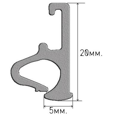 ПВХ профиль "Прищепка", для безгарпунной системы, длина 2 метра, 2 метра