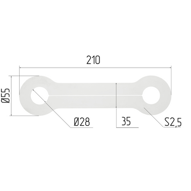 Пластина для обвода труб Ø27 мм., L=210 мм., прозрачная, 27 мм.